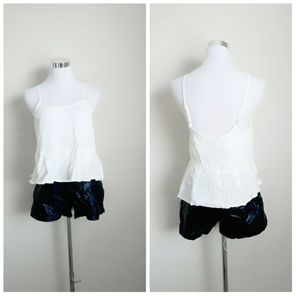 NWT Cream peplum loose fitting tank top - Picture 1 of 3